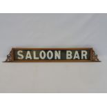 A Saloon Bar framed pediment sign, the letters being milk glass, 35 1/4 x 4 3/4".