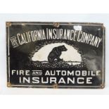 A California Insurance Company part pictorial enamel sign, 18 x 12".