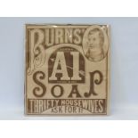 A Burns' Al Soap pictorial advertisement, printed by Gillespie Bros. Litho Glasgow, 17 x 18 1/2".
