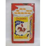 A rare Ogdens' Polo Cigarettes pictorial rectangular enamel sign, faded, 10 1/2x 18 1/2".