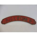 A brass curved name plate for 'Pickwick's' 19 1/2" w.