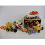 A small box of playworn Tonka toys etc.