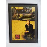 A personally obtained signed poster of Sting, gig poster Stockholm Globe Arena, dated 1993, this