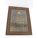 A reproduction print of a showcard advertising Bates Tyres for Cycles and Motor Cycles, 13 x 17".