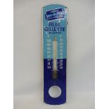 A Blue Gillette Blades enamel thermometer, the enamel in excellent condition, thermometer tube