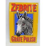 A reproduction Zebrite Grate Polish enamel sign, 14 x 20 1/2".