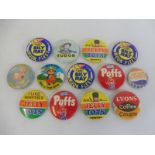 A quantity of original 1960s advertising badges to include Jelly Tots, Walls Ice Cream etc.