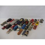 A quantity of die-cast and plastic vehicles including a Franklin Mint Mercedes 300 SL.