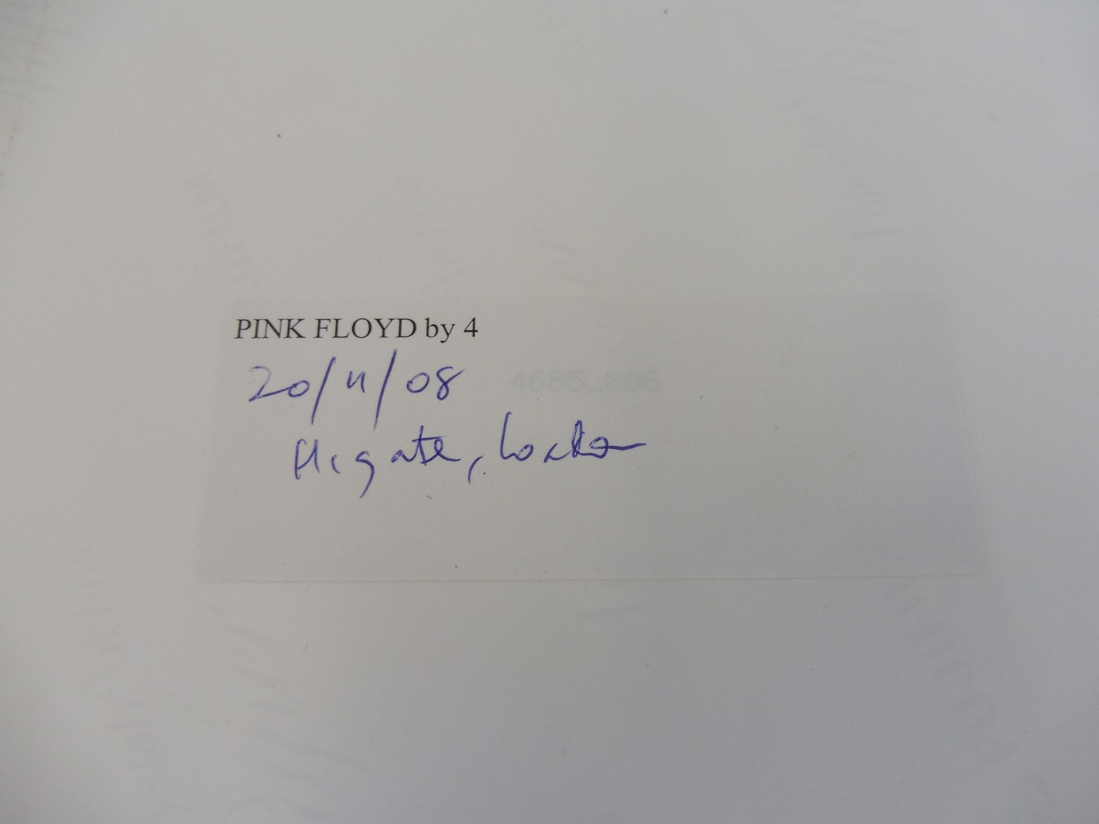 A fully signed Pink Floyd early image, signed by Dave Gilmour, Richard Wright, Nick Mason and - Image 2 of 2