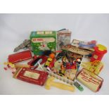 A quantity of mainly 1950s children's toys, also to include a quantity of Christmas decorations.