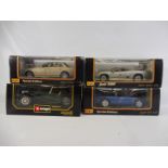 Four boxed Burago 1:18th scale models, boxes good, all Jaguars.