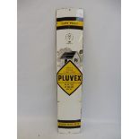 A Pluvex Roof Felt narrow enamel sign in good condition, 7 x 36".