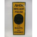 An Avon Brilliant Polish tin finger plate, 3 x 8".