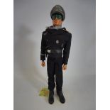 A 1970s Action Man German Panza captain, black flock hair, uniform in exc. condition, with four