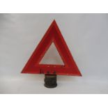 A triangular aluminium warning sign.