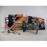 Two French issue Kenner Star Wars models, circa 1995, comprising a Tie Fighter and an X-Wing Fighter