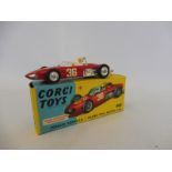 Corgi Toys no. 154 - Ferrari Formula Grand Prix racing, model and box near mint.