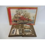 A postcard album containing a good collection of railway related cards, a selection of early maps,