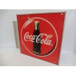 A Coca Cola illuminated double sided lightbox, 32 1/2" w x 29 1/2" h x 6 1/4" d.