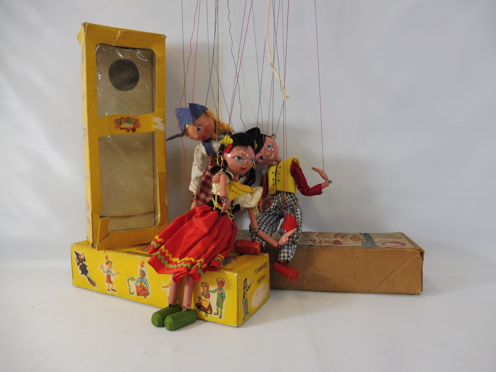 A boxed Pelham puppet 'Gypsy', late 1960s in original box, all wooden construction and nicely