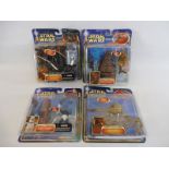 Four boxed Star Wars action sets circa 2002 from the Attack of the Clones to include Speeder Bike,