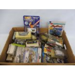 A quantity of die-cast vehicles, mainly boxed, various scales, commercial vans etc.