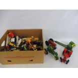 A quantity of die-cast mainly farm tractors, vehicles, accessories to include John Deere.