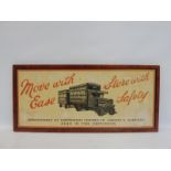 An original 1920s Pickfords Removals showcard depicting a lorry to the centre, 24 x 11".