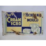 A Hickman & Mould Pure Cream Ices double sided enamel sign with hanging flange, 18 1/2 x 11".