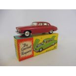 Corgi Toys no. 238 - Jaguar Mk.X in burgundy, by special request on box, complete with luggage in