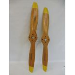 Two model aeroplane two blade propellers.