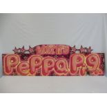A fairground brightly coloured wooden sign 'Look It's Pepper Pig', 72 x 22".