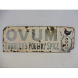 An Ovum Thorley's Poultry Spice part pictorial enamel sign, 33 x 12".