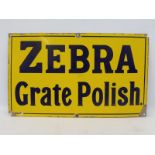 A Zebra Grate Polish rectangular enamel sign, 20 x 12".