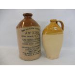 A small stoneware flagon with transfer lettering for J.W.Deakin Herbal Brewers Bolton, 10" h, plus