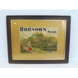 An oak framed and glazed Hudson's Soap pictorial showcard printed by W.H. Smith & Son with Hudson'