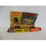 Corgi Toys no. 267 - Aston Martin DB5 in gold, inner packaging only, one front wheel tyre missing,