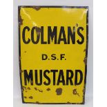 A Colman's D.S.F. Mustard rectangular enamel sign, 24 x 36".