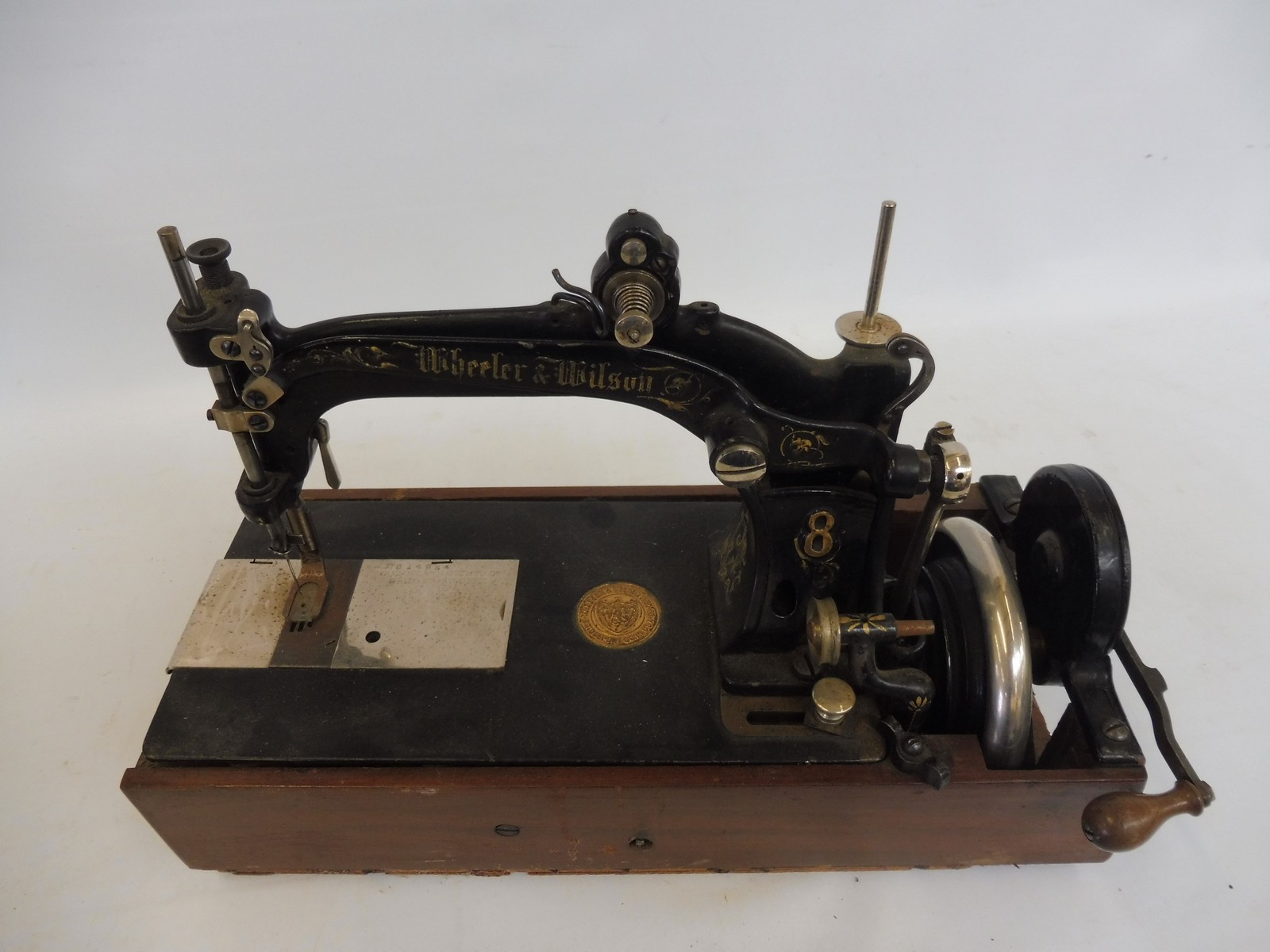 A Wheeler & Wilson of Bridgeport Conn. USA, no.8 sewing machine, in case. - Image 3 of 9