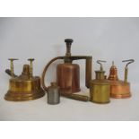 A copper Rentokil sprayer, two primus/tilly type lamps etc.