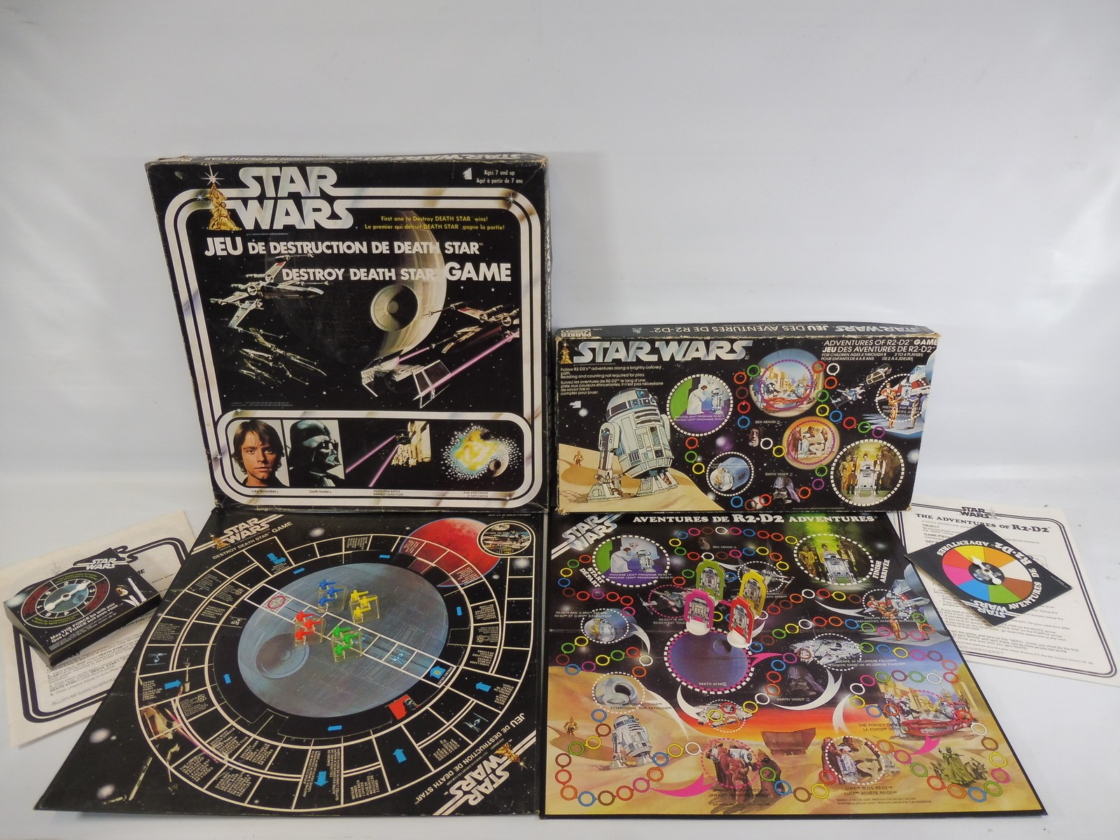 An original Star Wars release 'Adventures of R2-D2' game, 1977 plus a Star Wars Destroyer Death Star