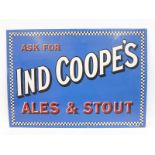 An Ind Coope's Ales & Stout rectangular enamel sign in very good condition, 28 x 20".