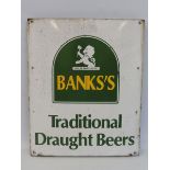 A Bank's Traditional Draught Beers rectangular enamel sign, 20 1/2 x 25".