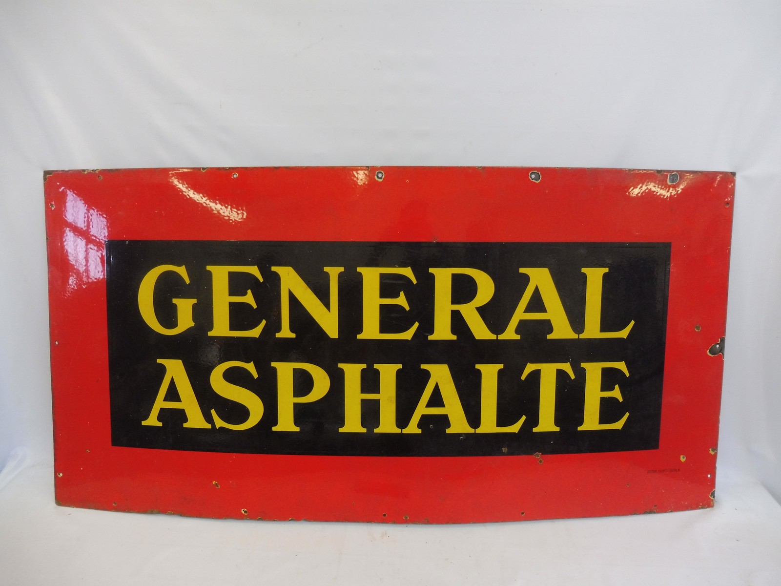 A General Asphalte rectangular enamel sign in good condition, 59 x 30".