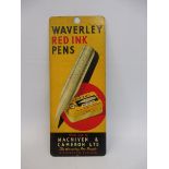 A Macniven & Cameron Ltd 'Waverley Red Ink Pens' pictorial tin finger plate, 3 1/4 x 8".
