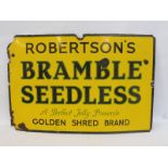 A Robertson's Bramble Seedless 'Perfect Jelly Preserve' rectangular enamel sign, 30 x 20".