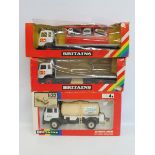 Three circa 1980s Britains rainbow packs to include the Iveco flatbed transporter etc.