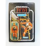 Star Wars - Original carded Kenner Return of the Jedi Luke X-Wing Fighter Pilot figure, 77 back,