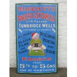 A rare Kodak Marriott's Photo Stores at Tunbridge Wells and at Hastings pictorial enamel sign,