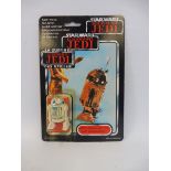 Star Wars - Original carded Return of the Jedi R2-D2 tri-logo figure, Made in Hong Kong, yellowing